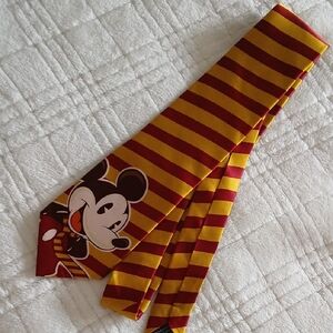 Disney Mickey Mouse Red and Yellow Striped Tie NWOT